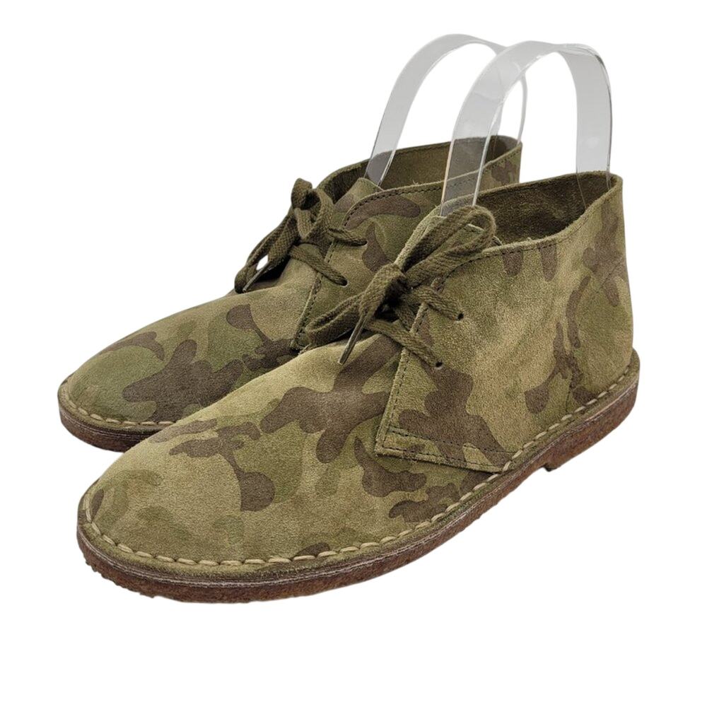 J.CREW CREWCUTS Macalaster Camo Suede Leather Boots for Kids #0347  - Size K6